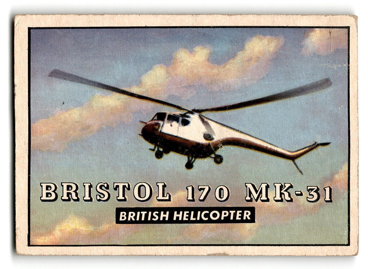 1952 Topps Wings #169 Bristol 170 MK-31 British Helicopter