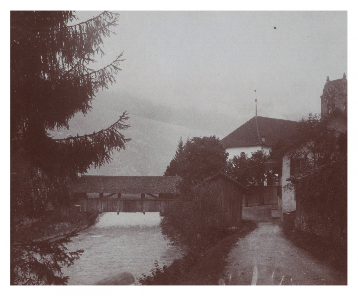 Switzerland, Gsteig, Street View, Vintage Print, circa 1900 Vintage Print pri