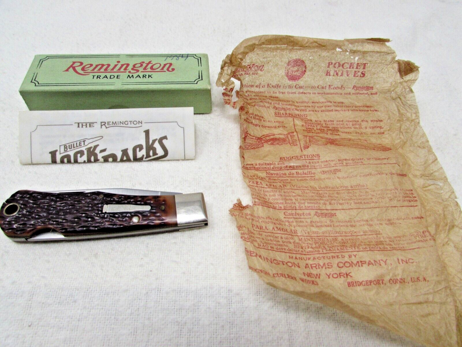 NOS Remington UMC R1173L Knife Made in USA in 1984 Never Carried Mint in Box