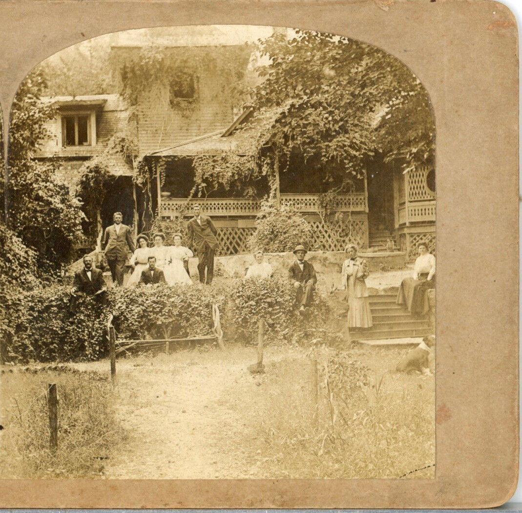 OLD HOUSE, Glenbrook Hotel & Guests, Unkown Location--Stereoview Y53