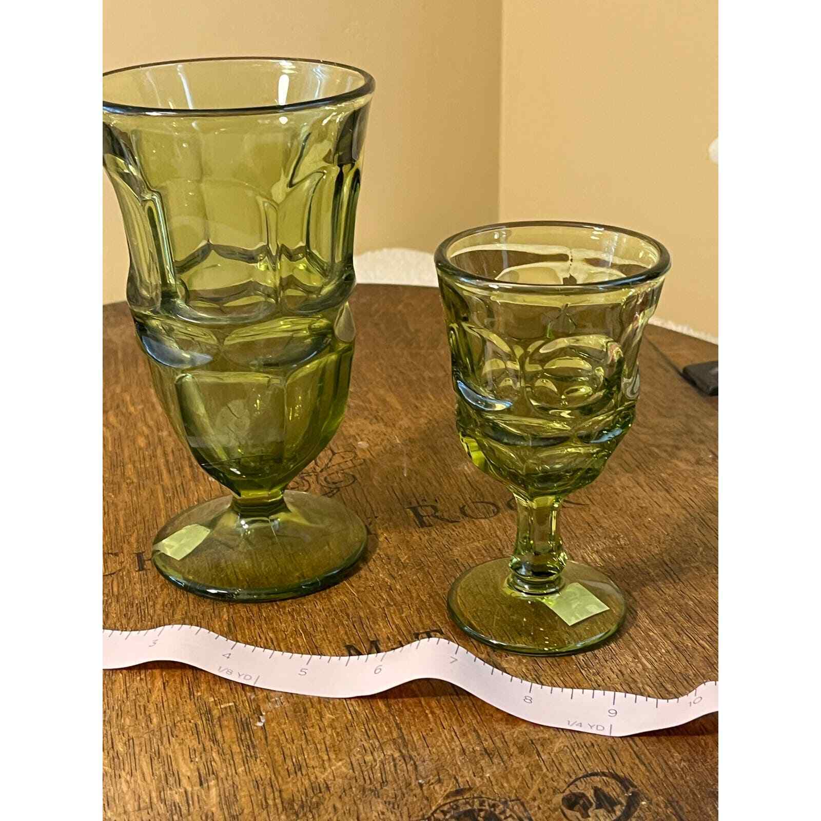 Green Fostoria Argus glasses.  Set of two.  