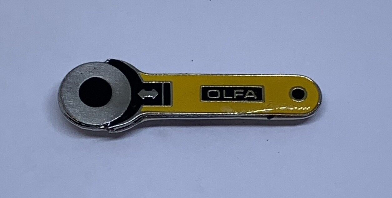 Vintage OLFA Hand Rotary Cutting Blade Tool Quilting Lapel Pin (109)
