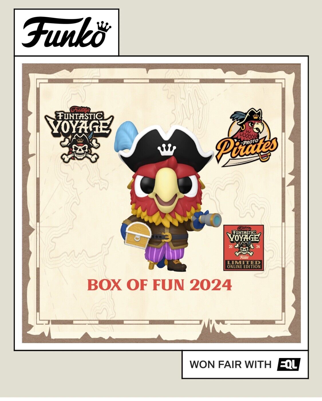 Funko Pop Only Pre 2024 Fundays Freddy\'s Funtastic Voyage Proto Pirate Confirmed