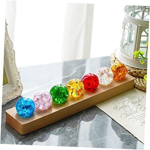 7 Colors 40mm Ice Cracked Balls Crystal Chakra Balls with Set 7-rainbow Balls