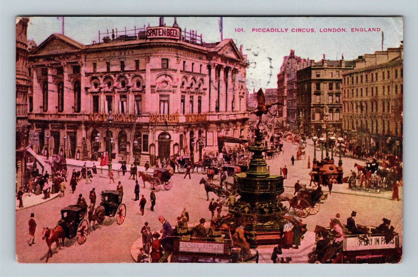 London, Piccadilly Circus, England c1910 Vintage Postcard