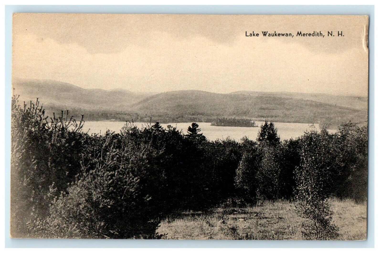 1951 Lake Waukewan View Meredith New Hampshire NH Posted Vintage Postcard