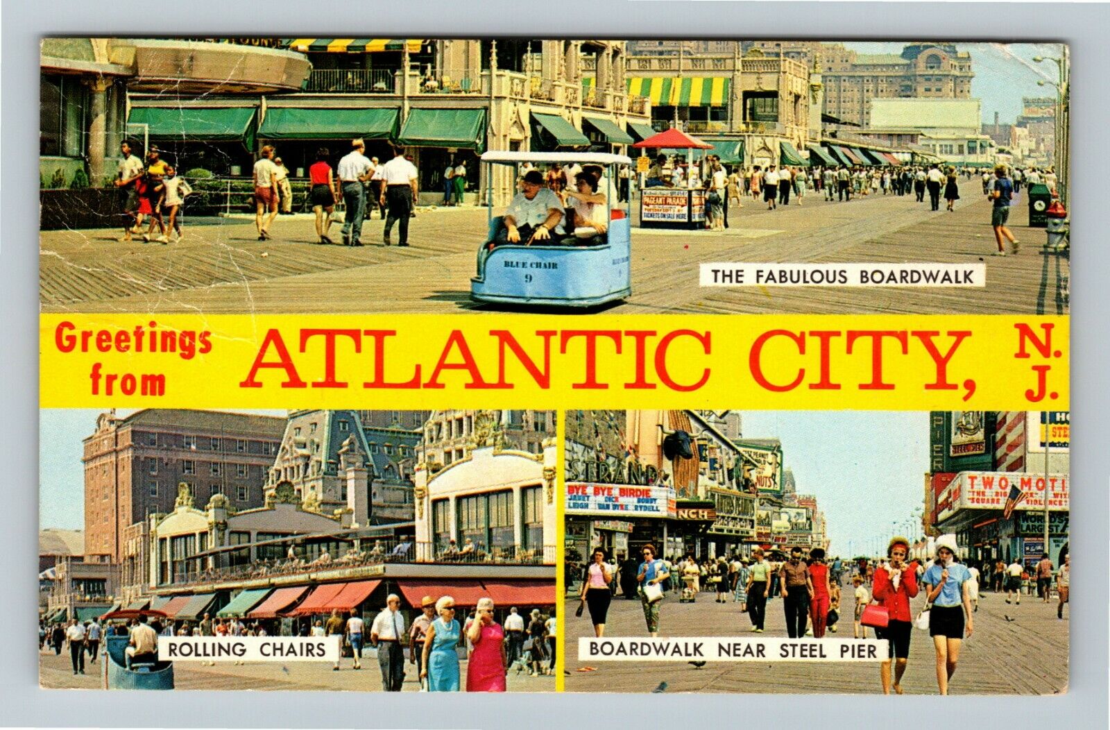 Atlantic City NJ-New Jersey, General Greeting, Banner Greeting, Vintage Postcard