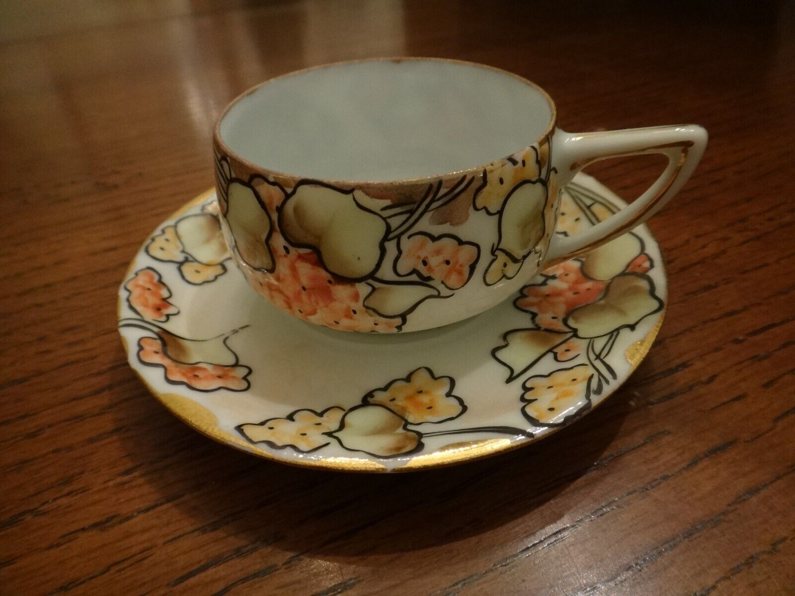 Vintage Cup and Saucer Nippon Hand Painted Demitasse