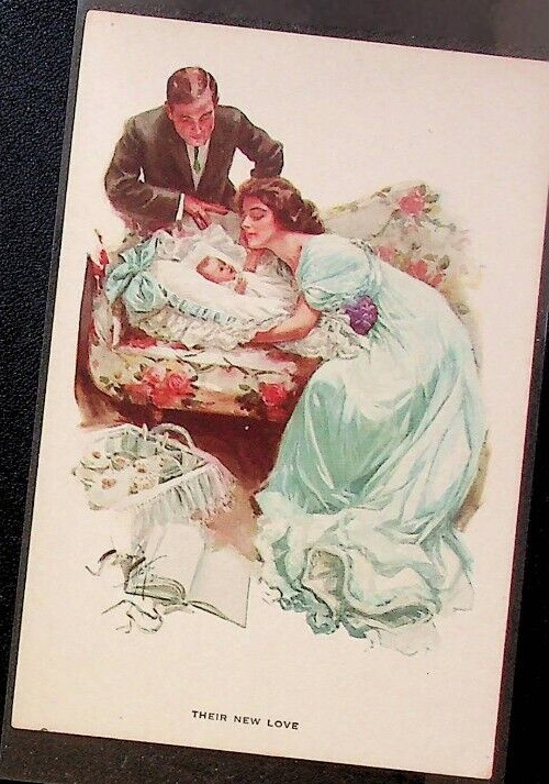 3 antique romantic Couples post cards #88