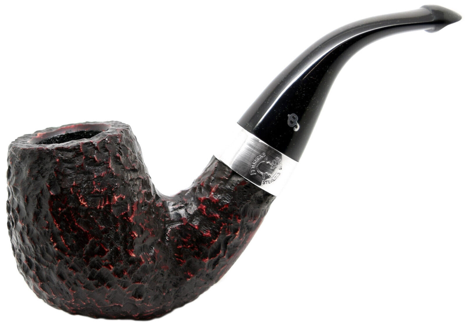 Peterson Sherlock Holmes Rustic Finish \'Professor\' Sterling Silver Mounted Pipe