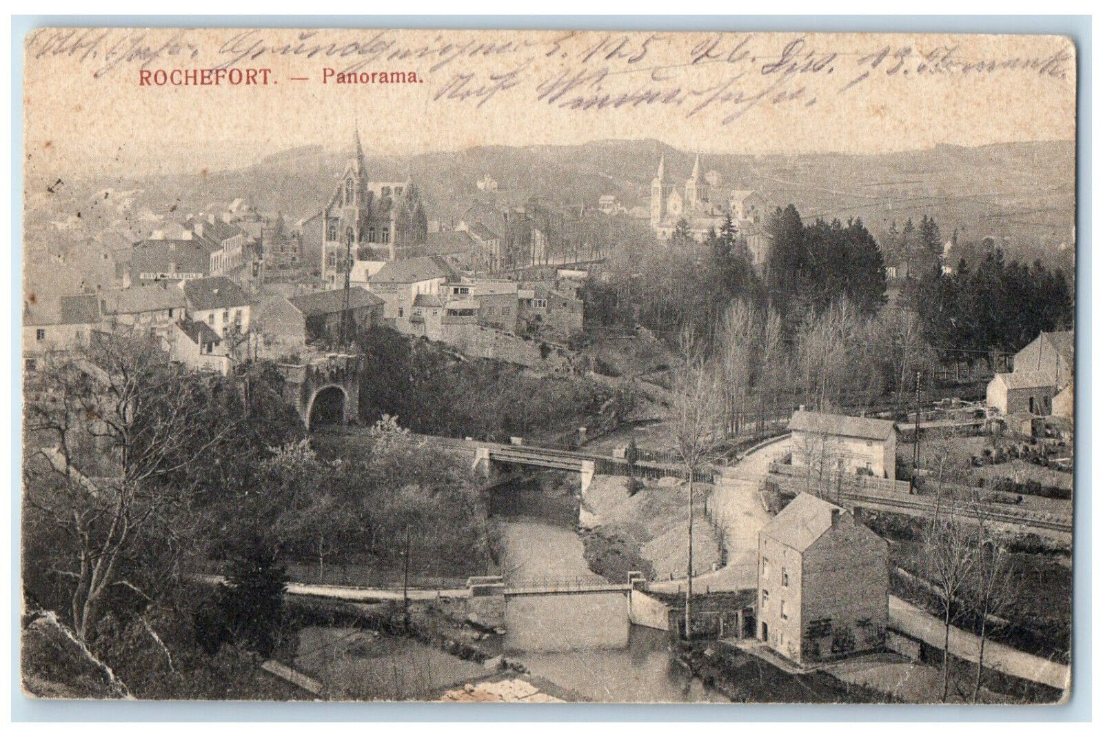 1915 Panorama View Buildings River Rochefort Nouvelle-Aquitaine France Postcard