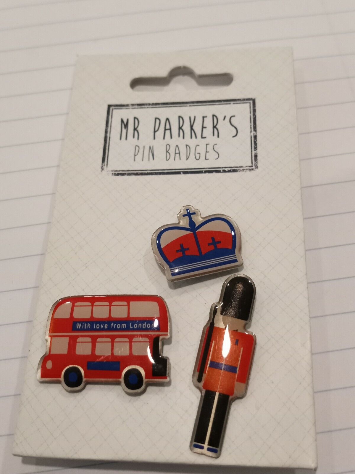 Eurostick Mr. Parkers London Pin Badges - Set Of 3