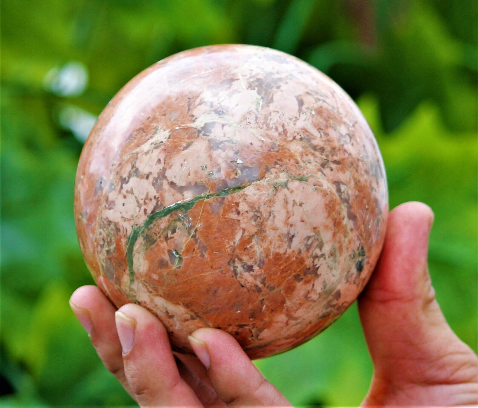 Large 90MM Pink Rosophia Crystal Quartz Healing Chakra Energy Stone Sphere Globe