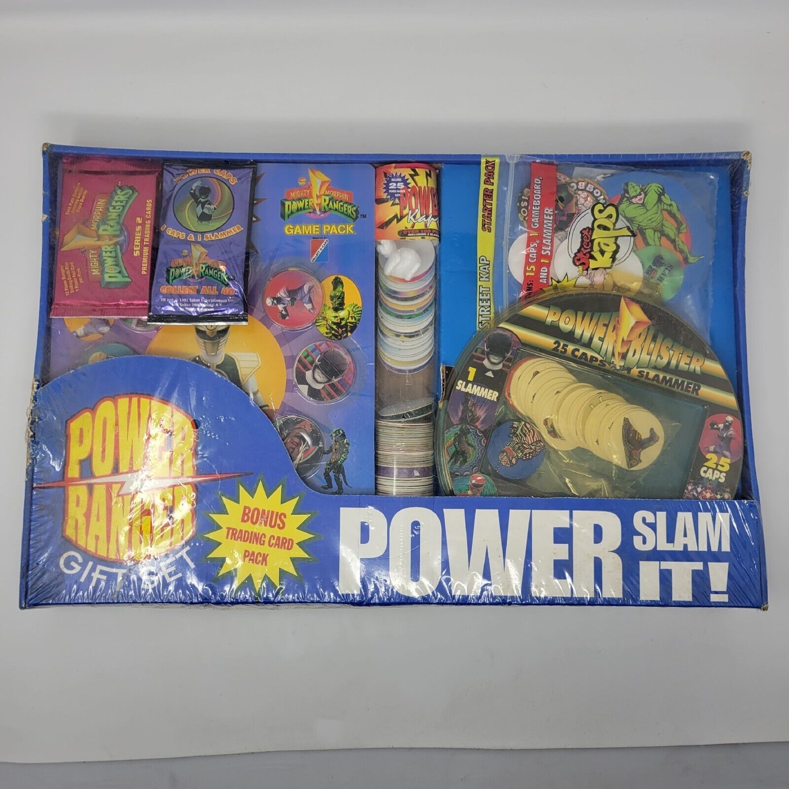 Power Rangers Gift Set 1995 Rare Pogs and Trading Cards 