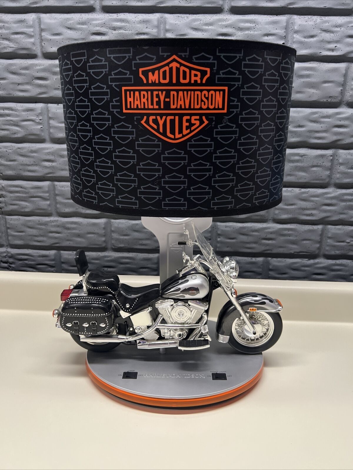 Mint 2004 Harley-Davidson Heritage Softail Table Lamp Night Light W/ Sound Works