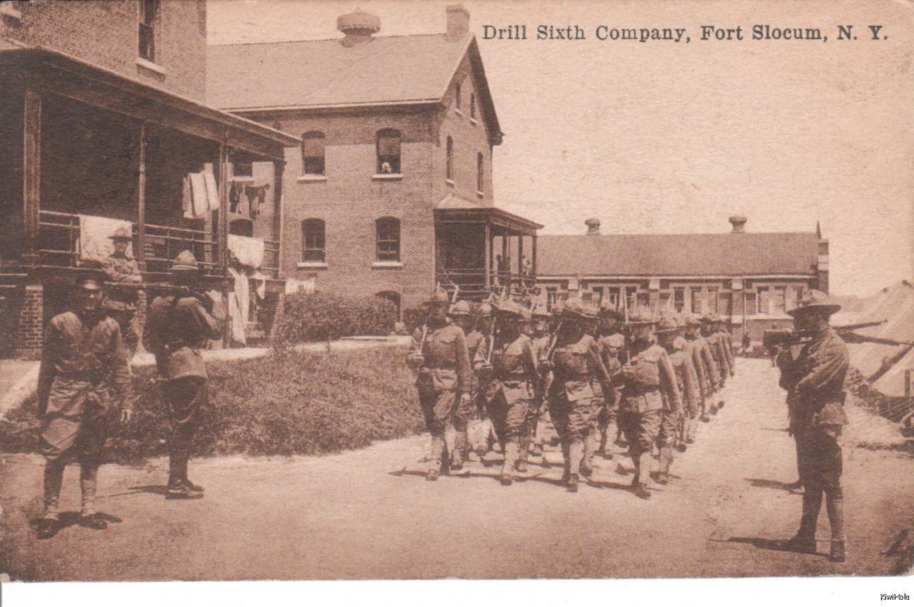 Postcard Drill Sixth Co Fort Slocum NY