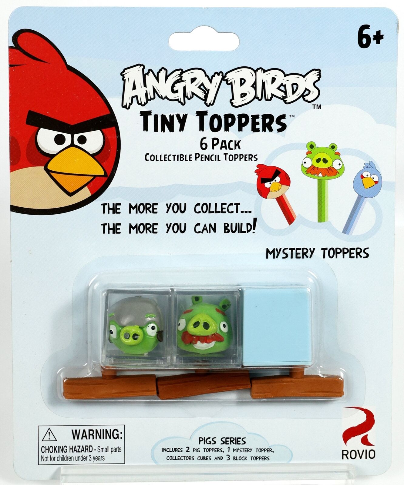 Angry Birds Tiny Pencil Toppers 6-Pack Pigs Series #AGB7802 NRFP 2011 by Rovio
