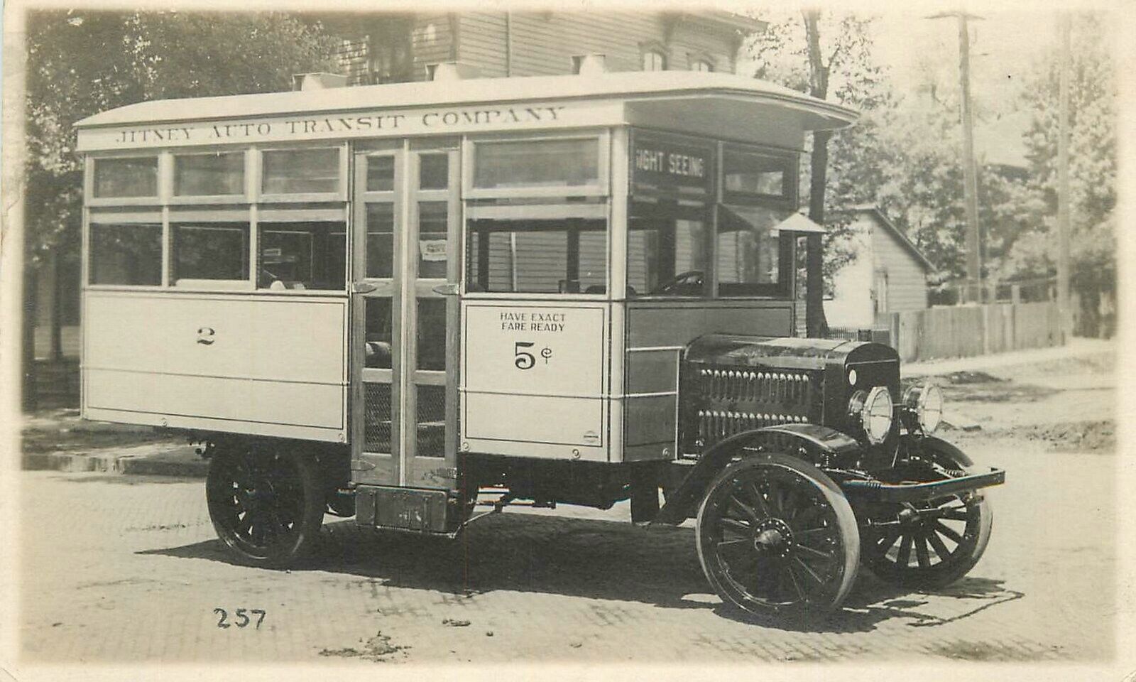 Postcard RPPC C-1910 Jitney automobile Tourist Bus non postcard back 23-3690