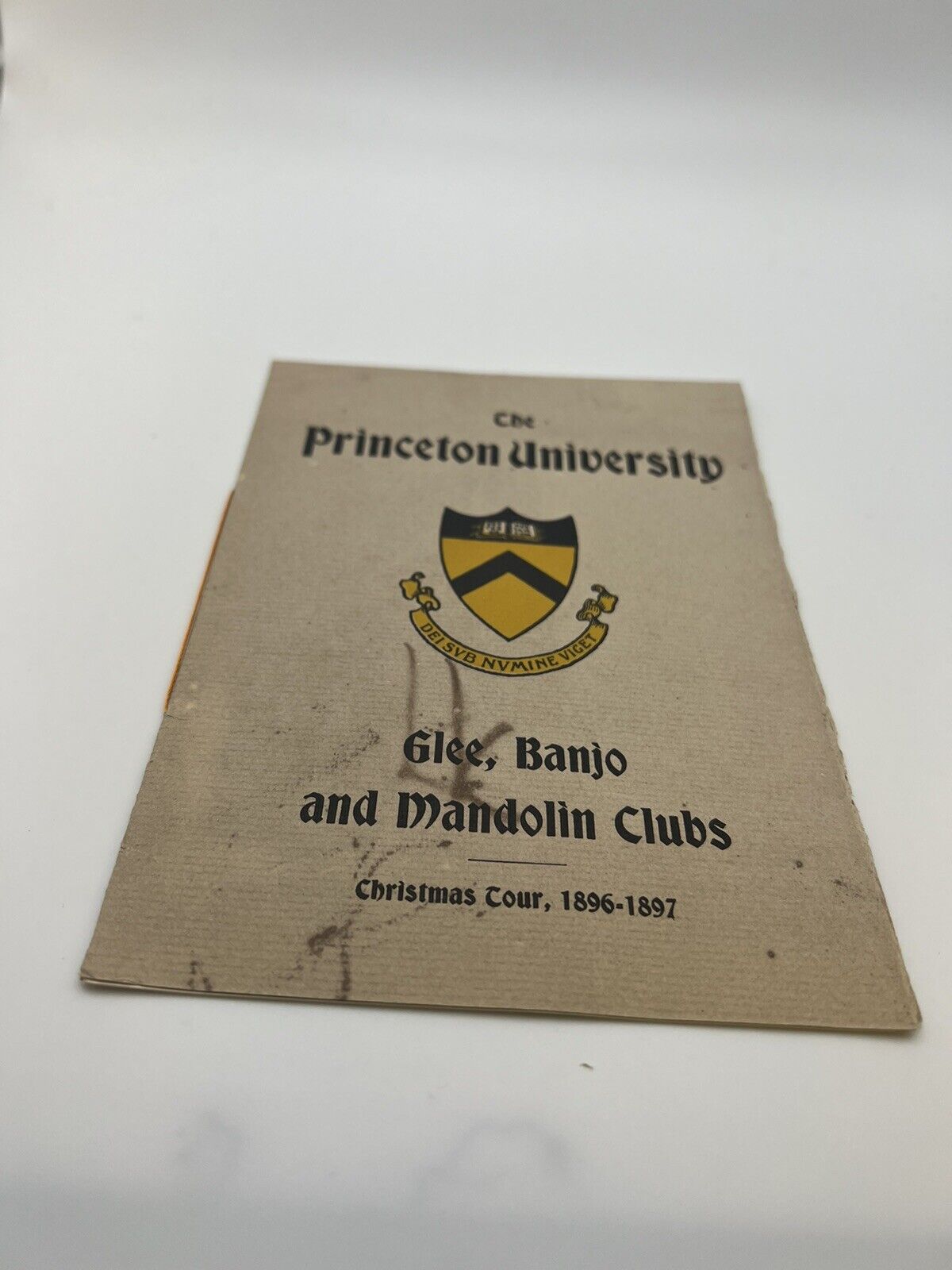 ANTIQUE 1896- 1897 CHRISMAS TOUR PRINCETON UNIVERSITY GLEE, BANJO, & MANDOLIN...