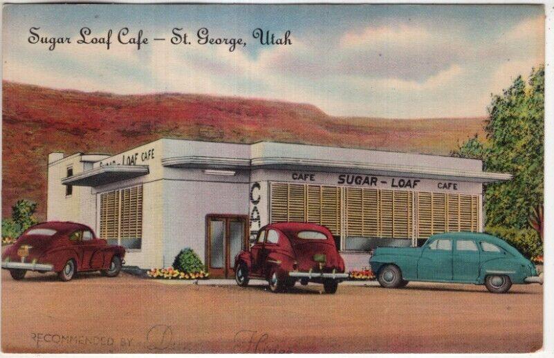 LINEN Postcard      SUGAR LOAF CAFE  -   ST. GEORGE, UT