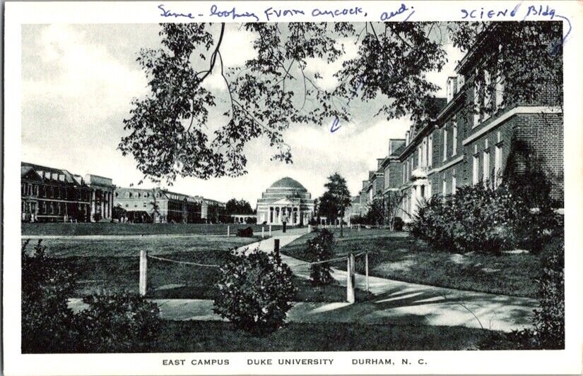 Vintage Postcard East Campus Duke University Durham NC North Carolina      F-375