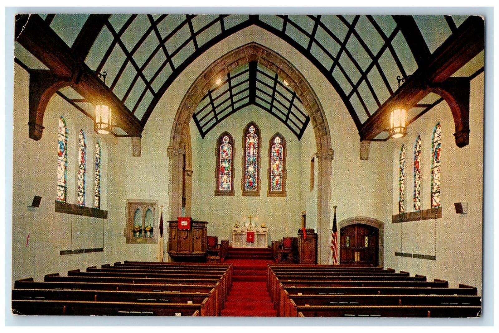 c1960's Birmingham Congregational Church Interior Pittsburg PA Unposted Postcard