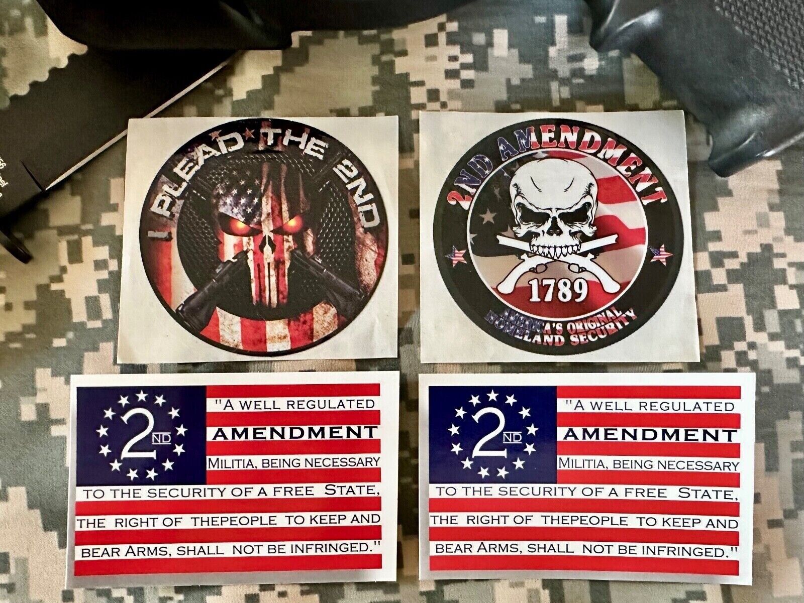 2nd Amendment Decals...Gun.. Military..Patriotic..Flag.. Stickers .. (7 Pack)