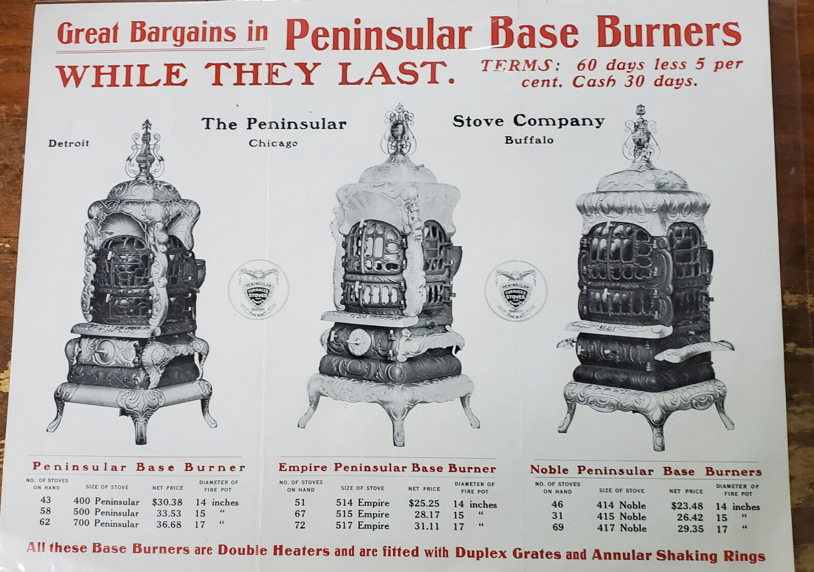Peninsular Stove Company, Vintage, Ornate Stoves, Detroit (EST 1881)