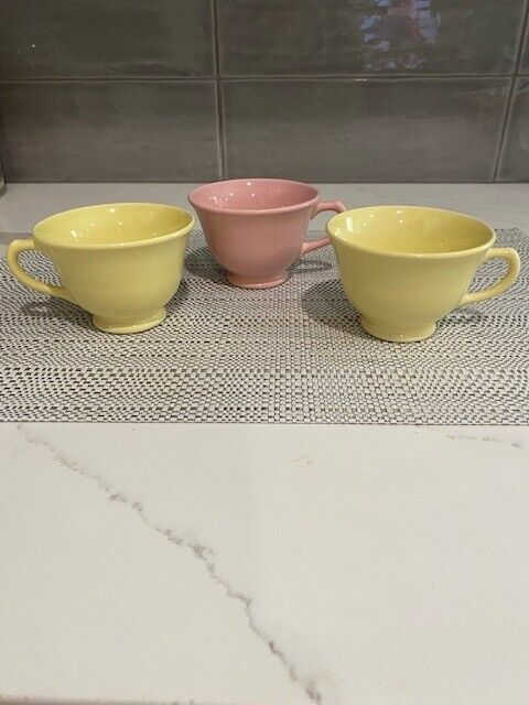 Set of 3 Vintage LuRay Pastel Tea Cups