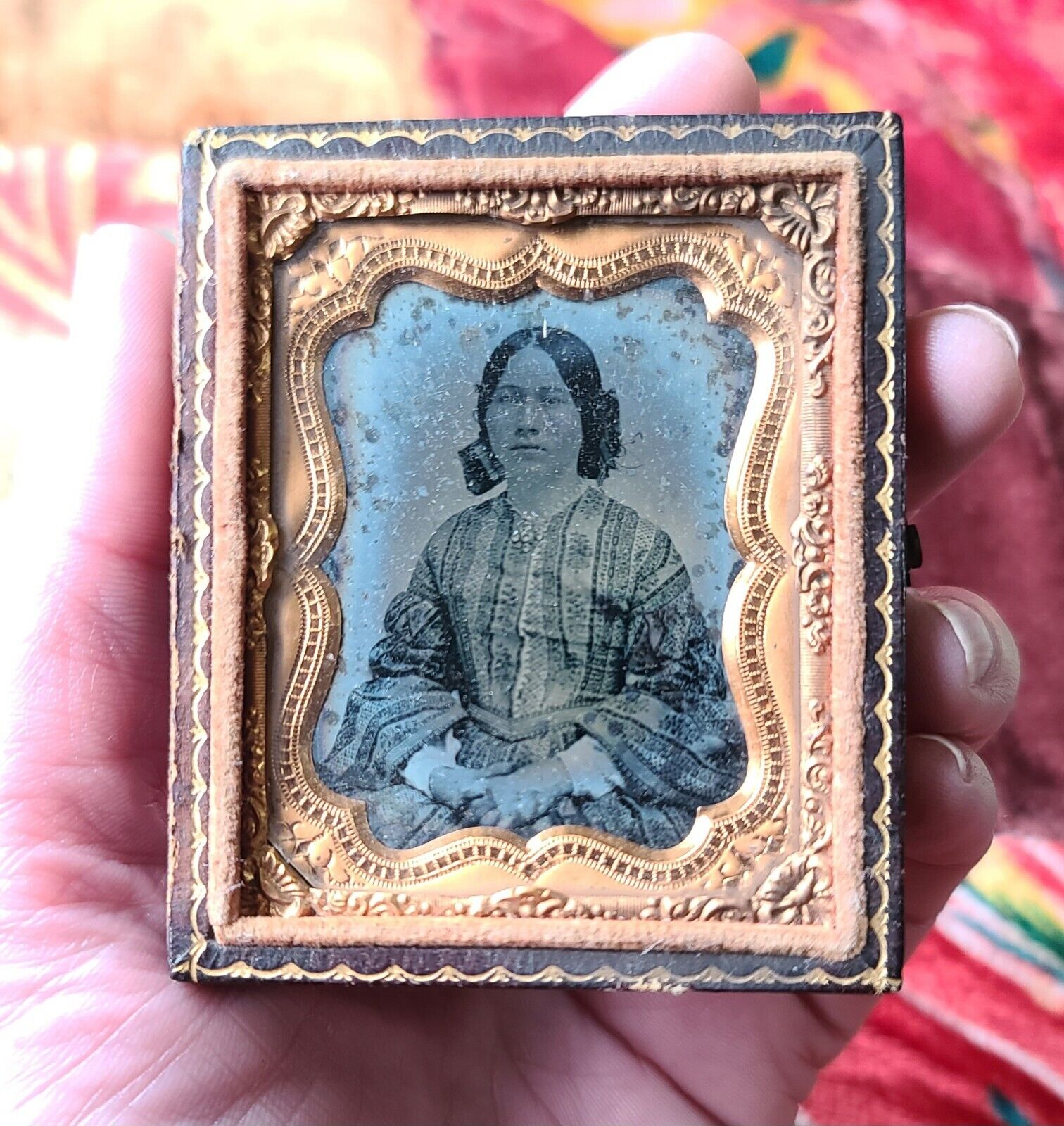 Antique Daguerreotype Photo Woman\'s Portrait Mary Todd Lincoln? 1/9th Plate