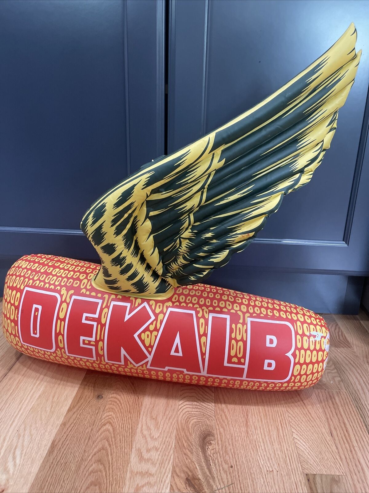Rare Vintage Inflatable Flying DEKALB Corn Advertising Sign 24 in Long Holds Air