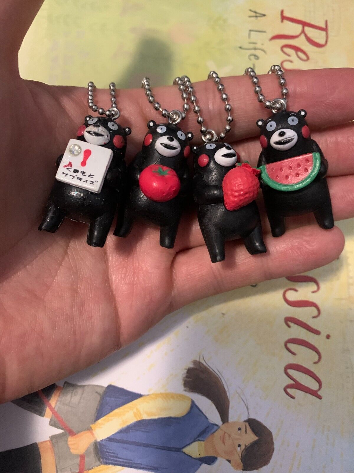 Kumamon Keychains 4x Fruits Japan Mini Figures
