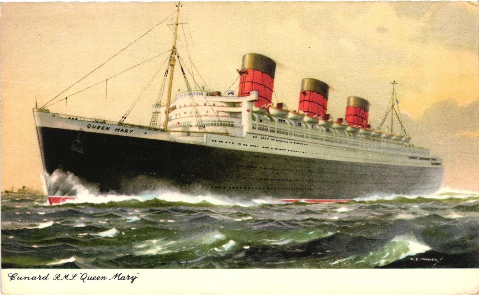 Vintage Postcard- Cunard R.M.L. \'Queen Mary\' Early 1900s