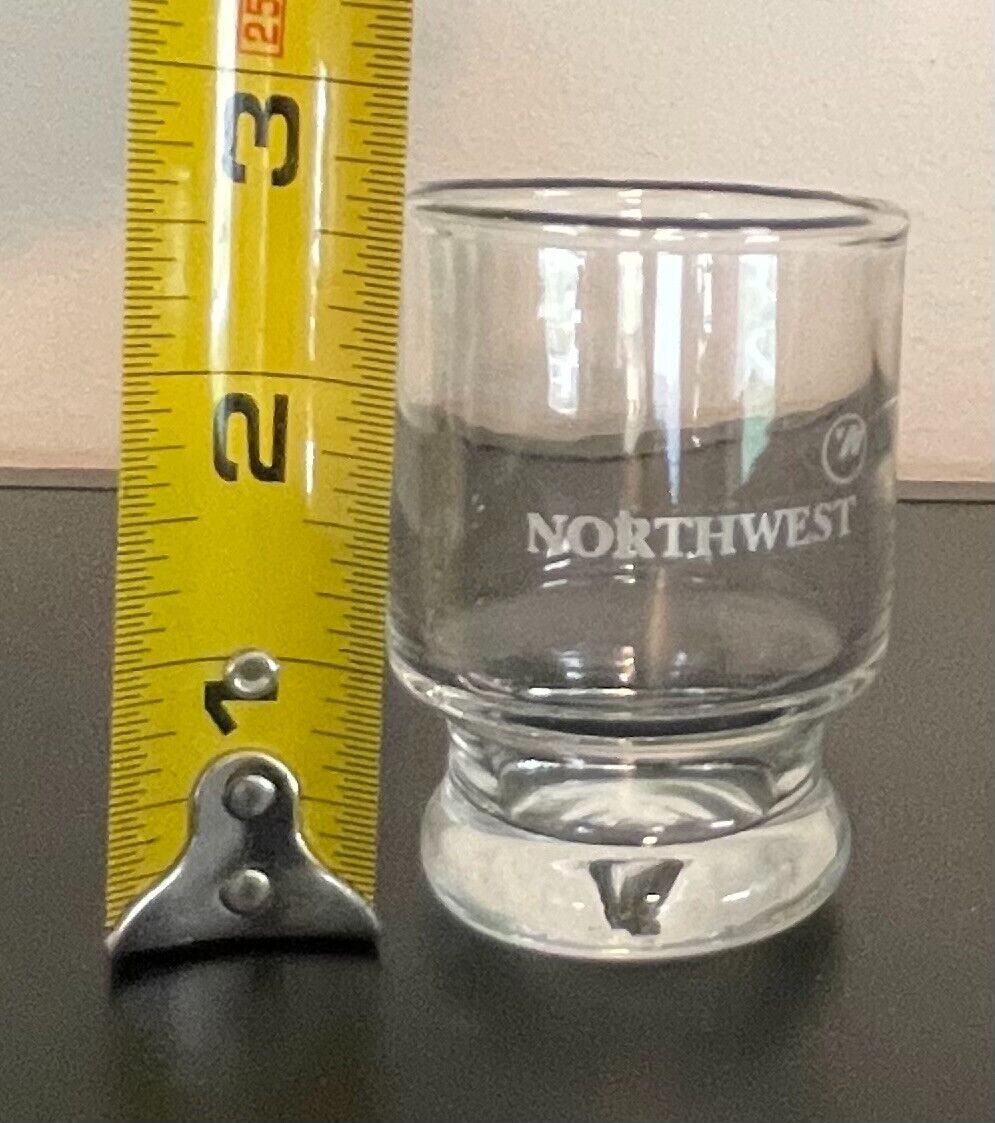 Vintage Northwest Airlines Shot/Bar/Beverage Glass 1980s-90s Compass Logo