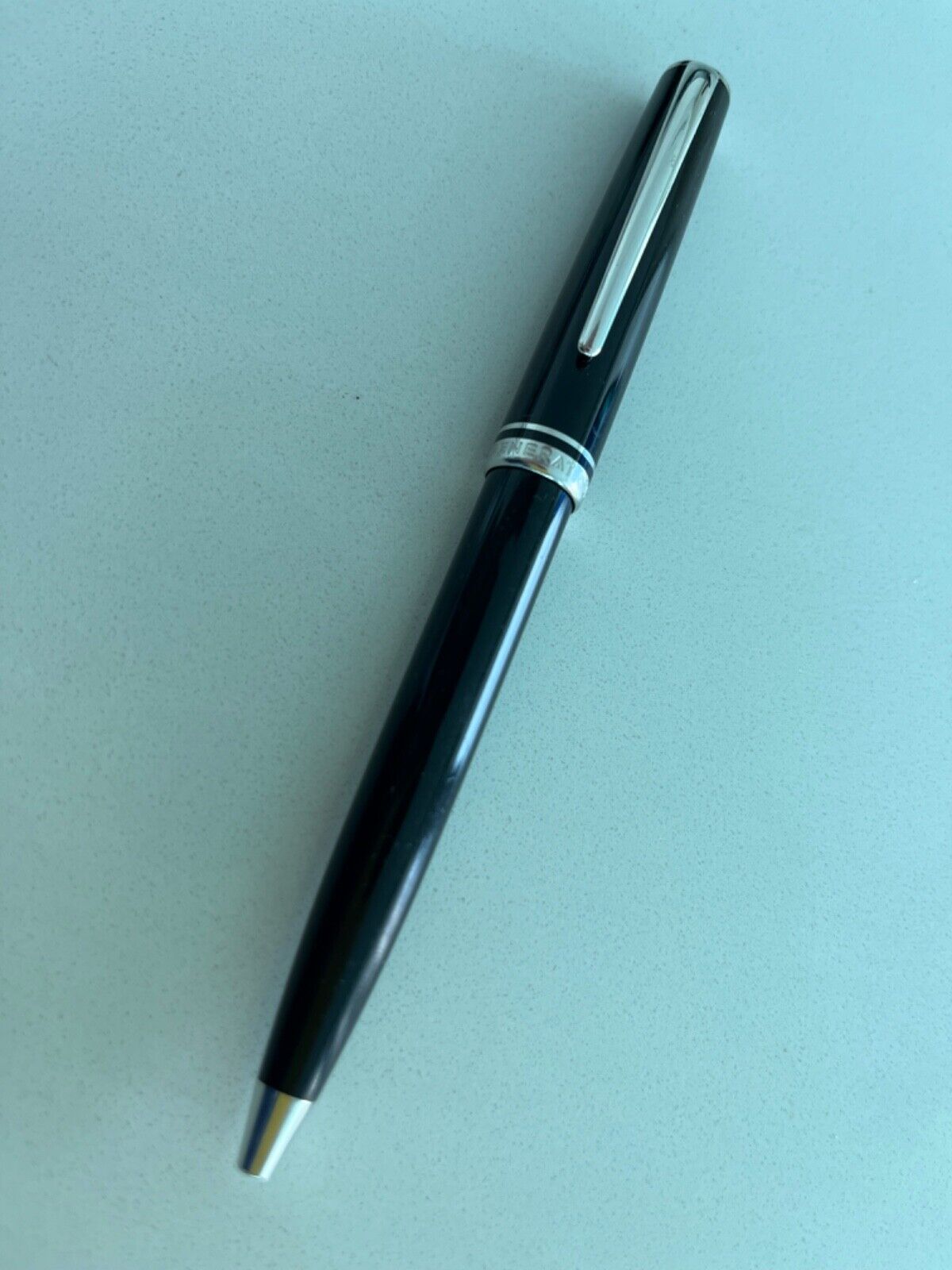 MONTBLANC GENERATION BLACK AND SILVER BALL POINT PEN BLACK INK