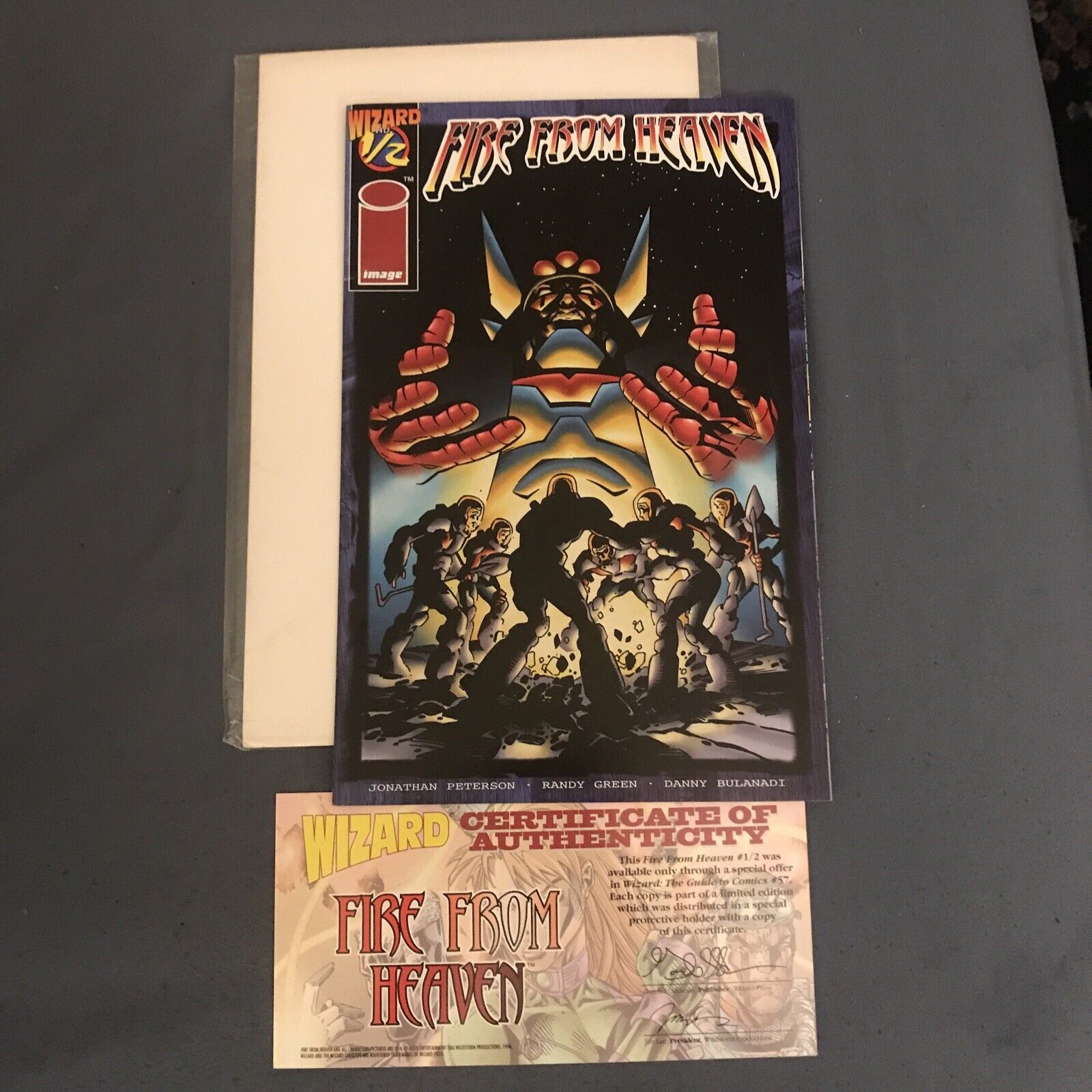 Fire From Heaven Wizard 1/2 Comic Book With Certificate of Authenticity 1996