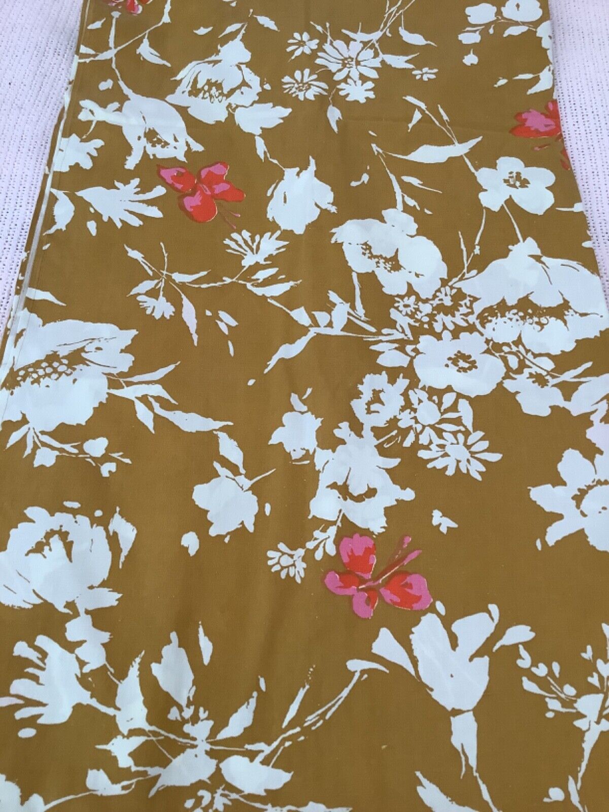 Vintage Fieldcrest Floral Full Size Sheet Cotton Percale Freshly Washed & Ironed