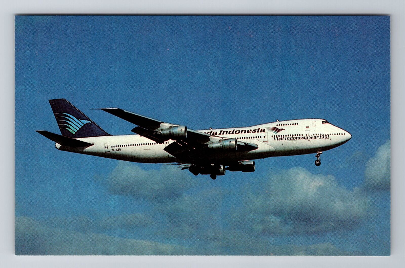 Boeing 747-2U3B, Plane, Transportation Antique Vintage Souvenir Postcard