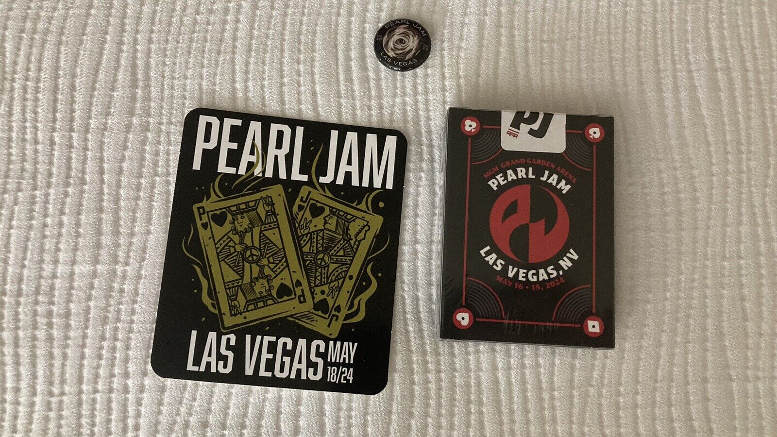 PEARL JAM CARDS STICKER & PIN LAS VEGAS MGM GRAND  5/18/2024 DARK MATTER TOUR