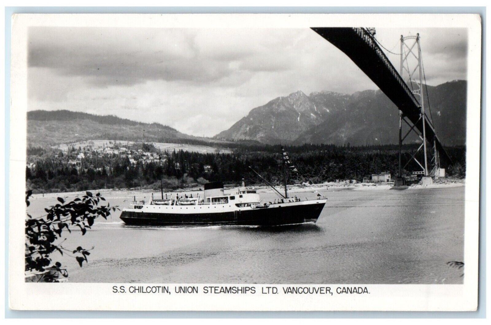 1951 SS Chilcotin Union Steamships LTD Vancouver Canada RPPC Photo Postcard