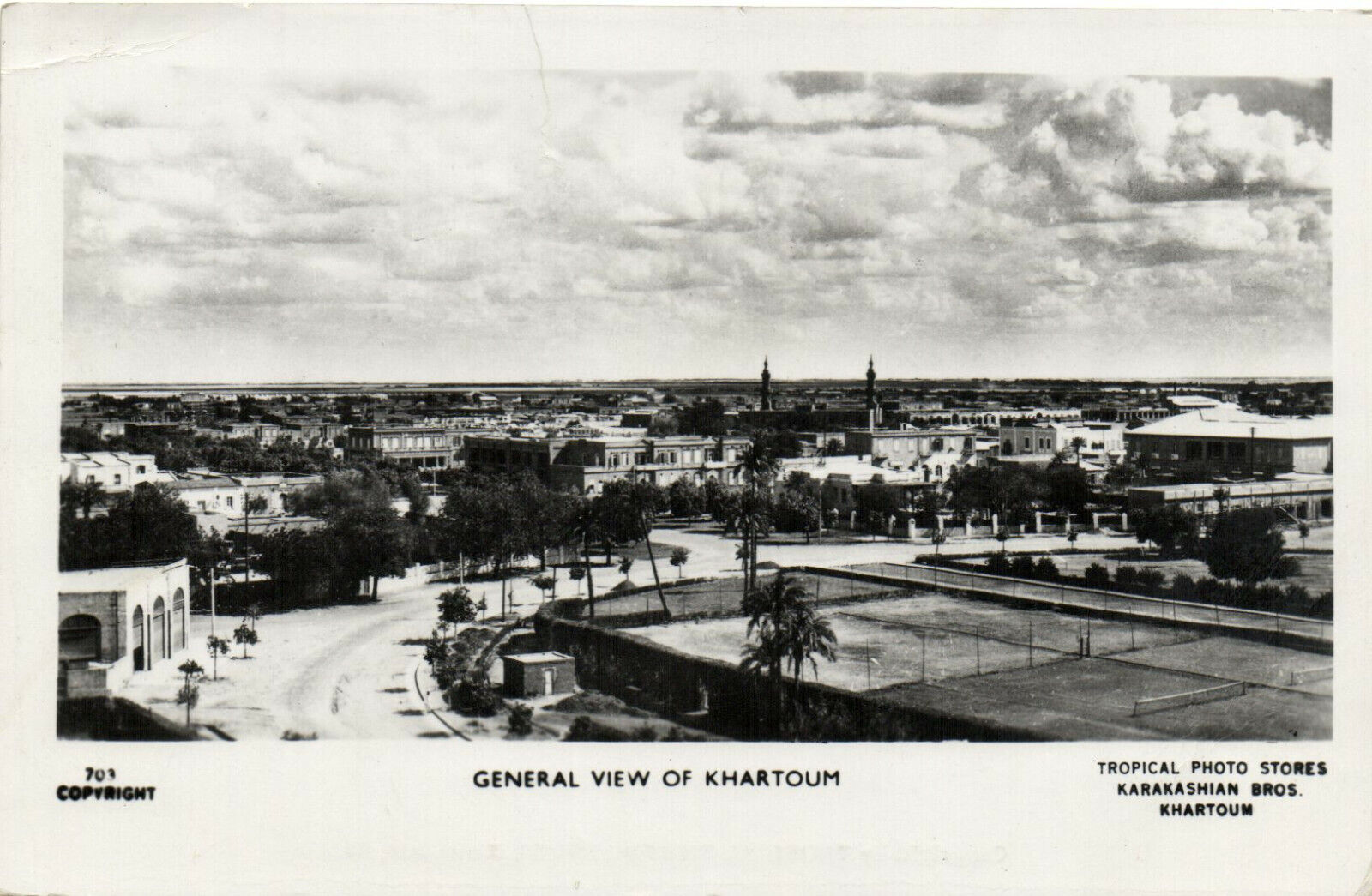 PC ENGLISH SUDAN, GENERAL VIEW OF KHARTOUM, Vintage REAL PHOTO Postcard (b33225)