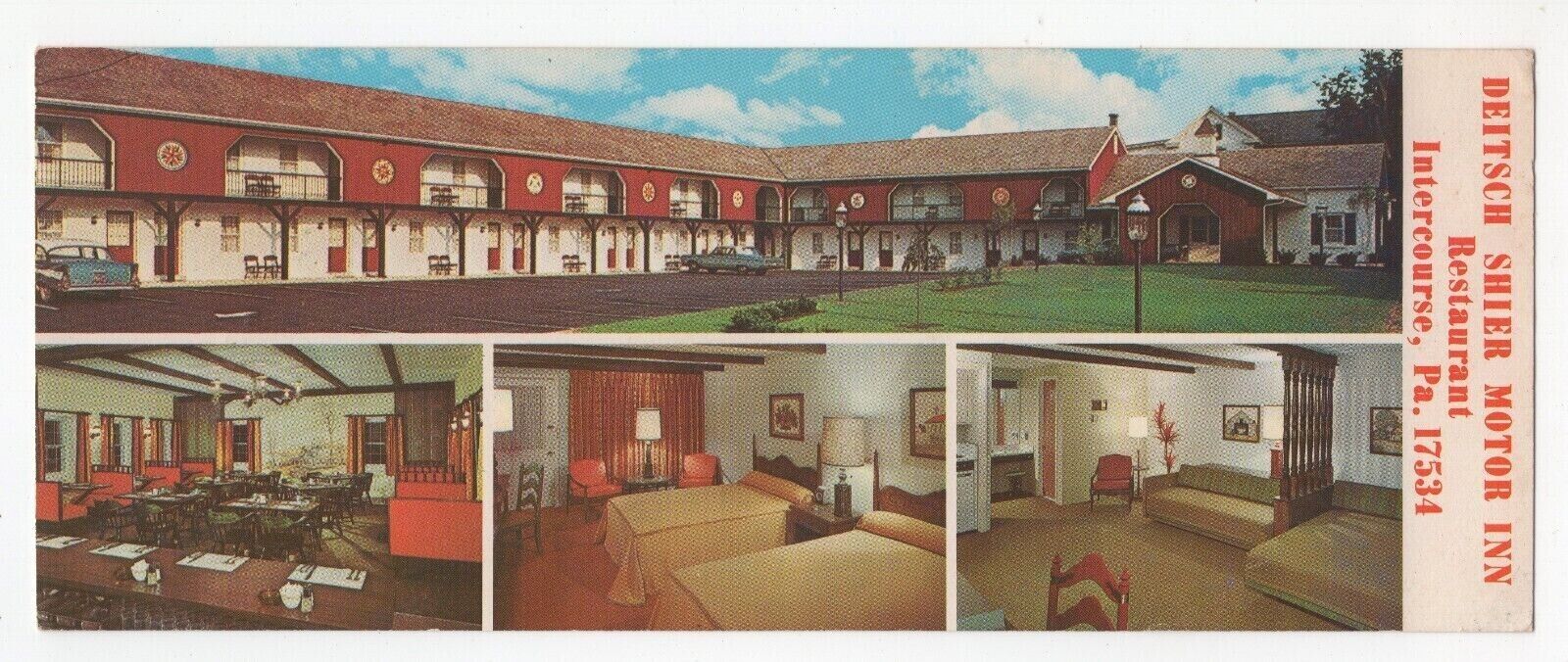 Deitsch Shier Motor Inn Restaurant, Intercourse, PA Postcard 1960\'s 9\