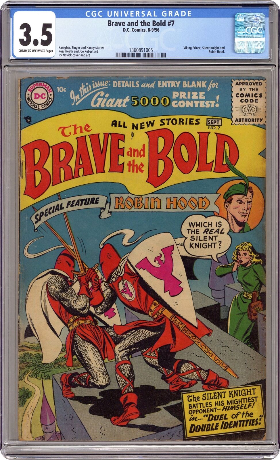 Brave and the Bold #7 CGC 3.5 1956 1360891005