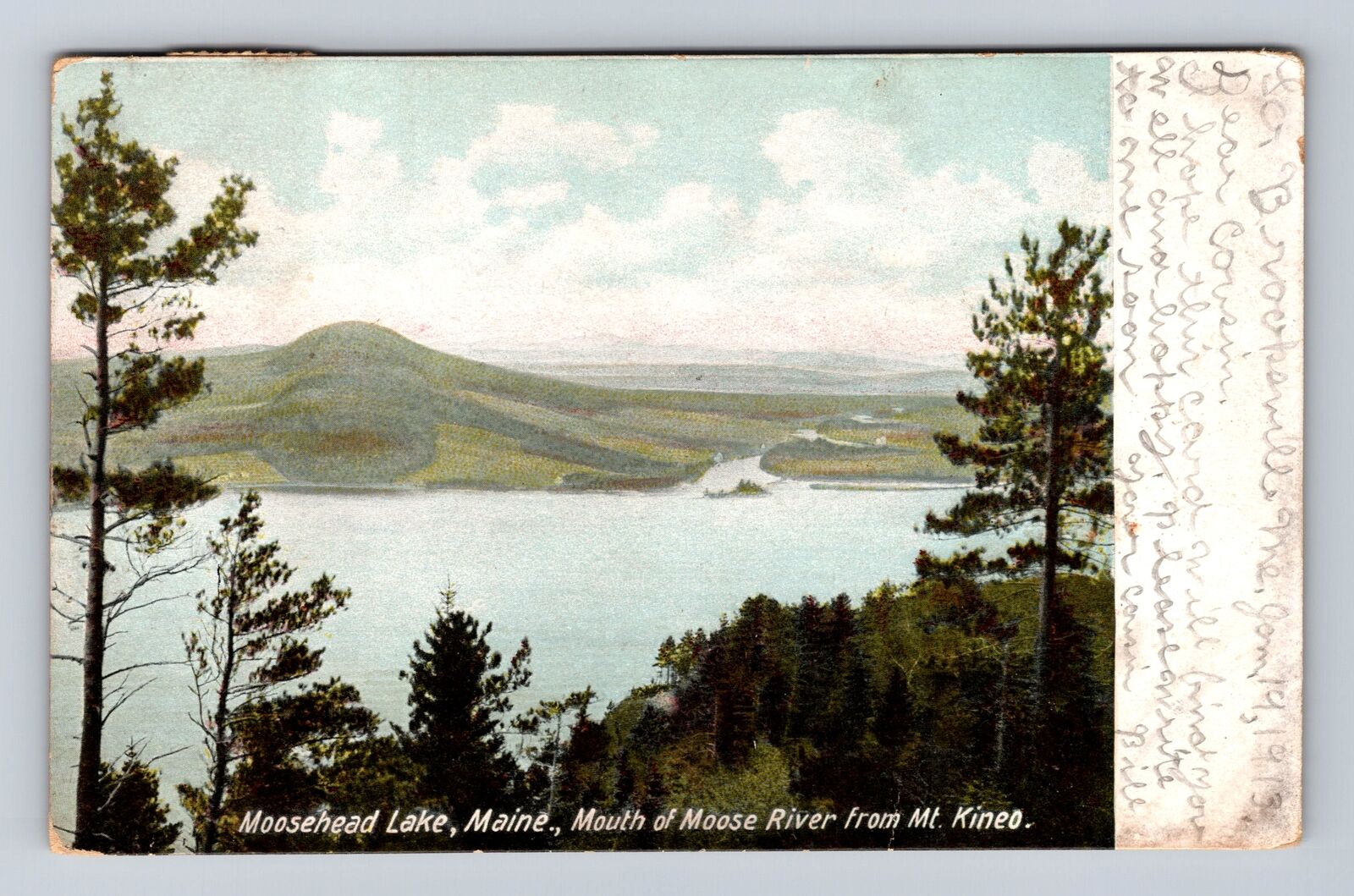 Moosehead Lake ME-Maine, Mouth Of Moose River, Antique, Vintage c1913 Postcard