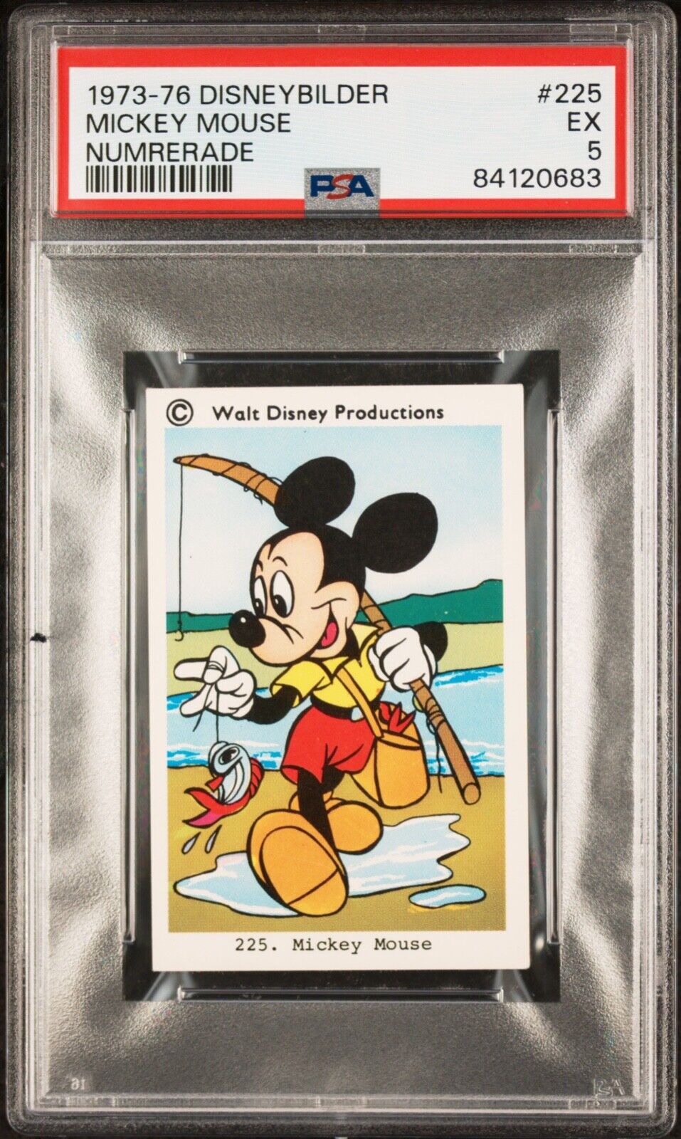 1973-76 Disneybilder #225 Mickey Mouse PSA 5 *Fishing Mickey*  *Very Rare POP 1*