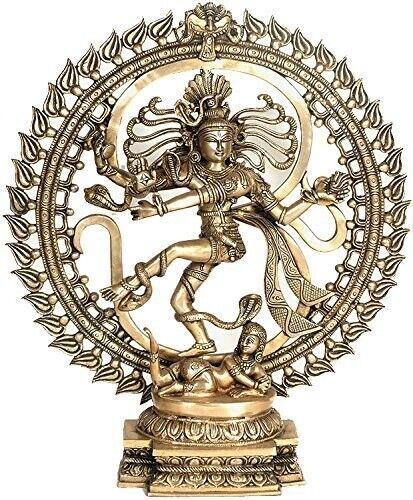Nataraja Dancing Against The Cosmic Syllable Om Statue, 20 x 16.5 x 4.75 x Inch