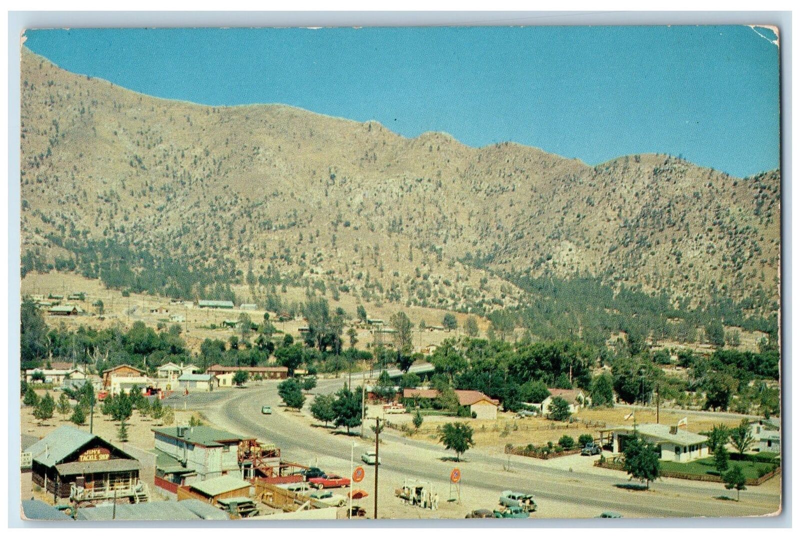 c1960s Kernville Bird\'s-Eye View Shops California CA Unposted Vintage Postcard