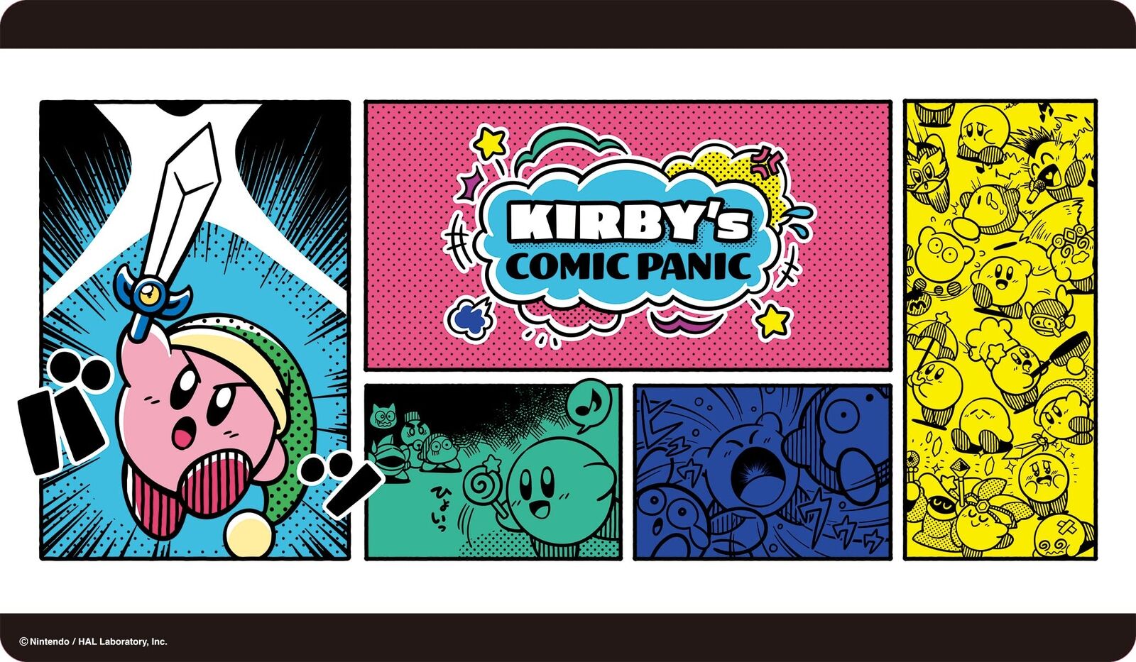 Kirby\'s Dream Land Comic Panic Character rubber mat 600×350mm (ENR-073)