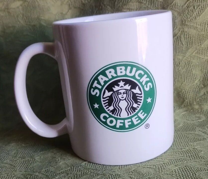 2004 Starbucks 12 oz. White Coffee Mug w/Old Green & Black Siren Logo