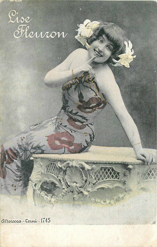 C-1905 French Model Stage Actress Lise Fleuron RPPC Photo Postcard 6677